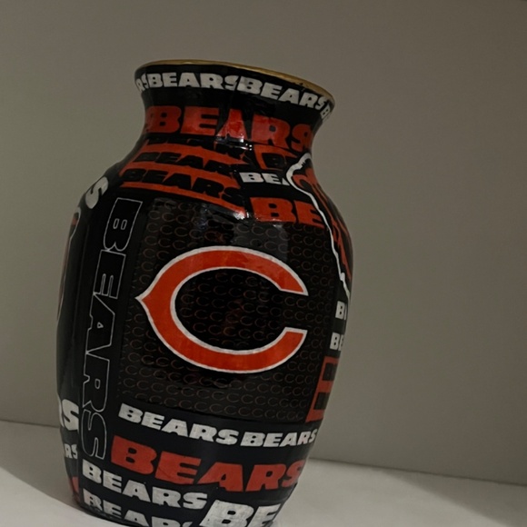 Handmade Chicago Bears Decorative Vase | One-of-a-Kind Fan Art Piece - Picture 3 of 8